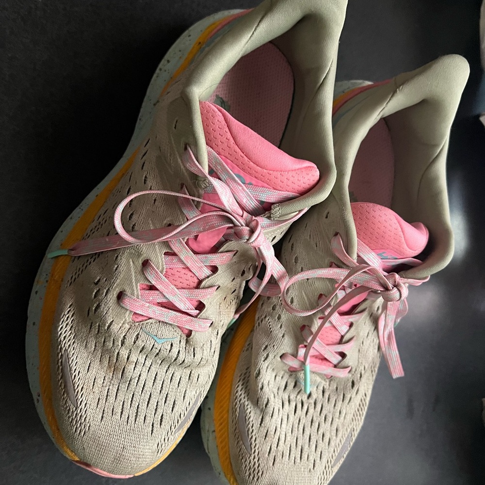 Hoka One One Pink and Green Free People Collab